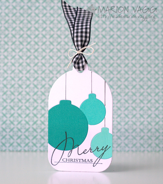 Inlaid die cutting - Merry Christmas tag