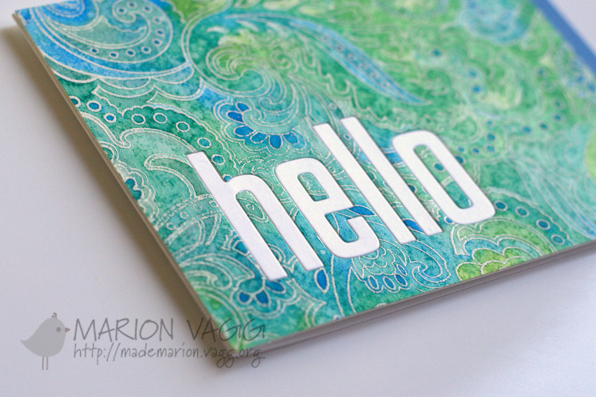Watercoloured Hello - detail | Marion Vagg